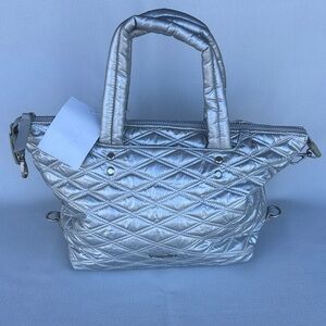 Baggallini Silver Quilted Tote
